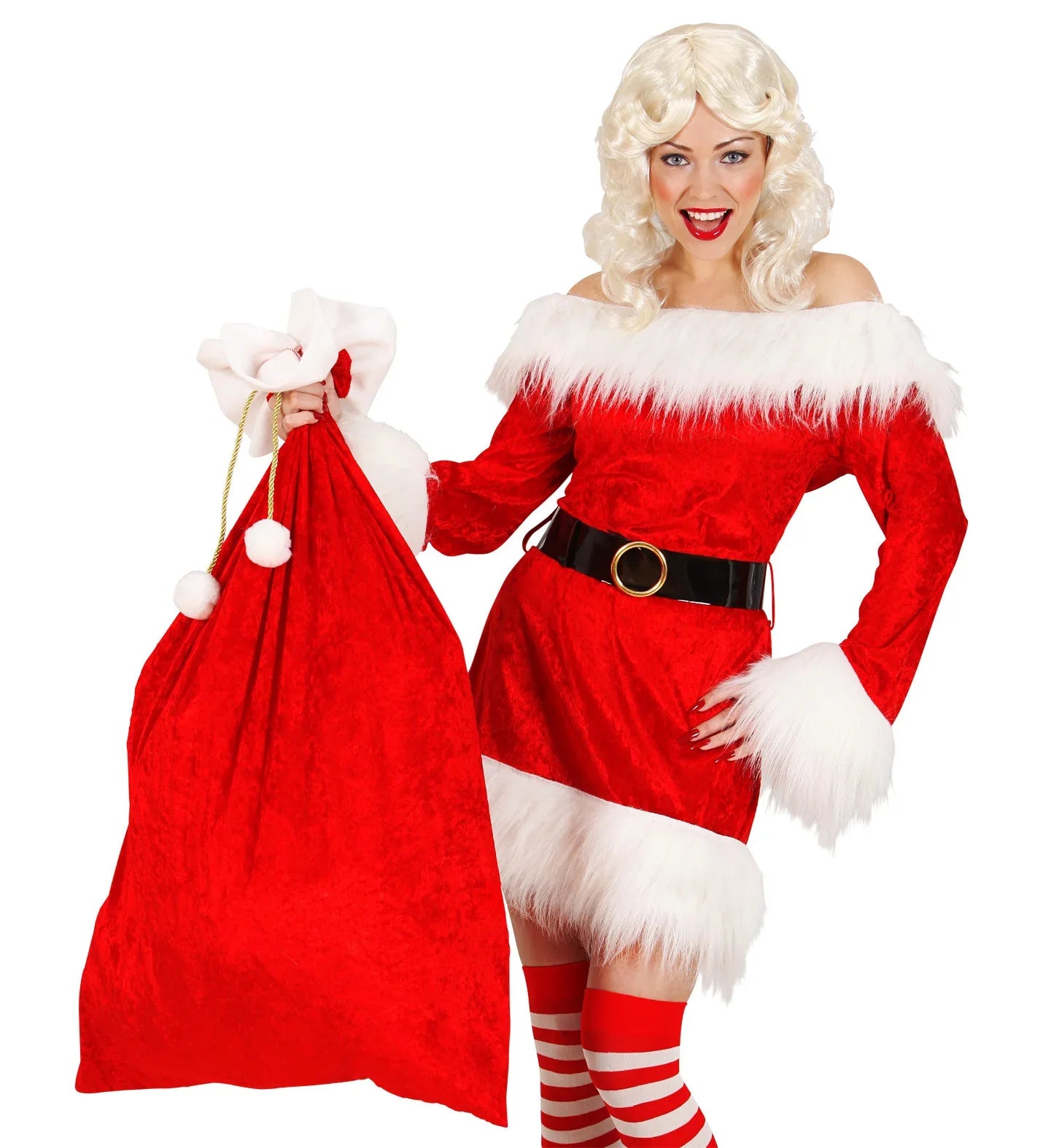 Saco de Papá Noel de Terciopelo Rojo Papa Noel y Mama Noel Widmann